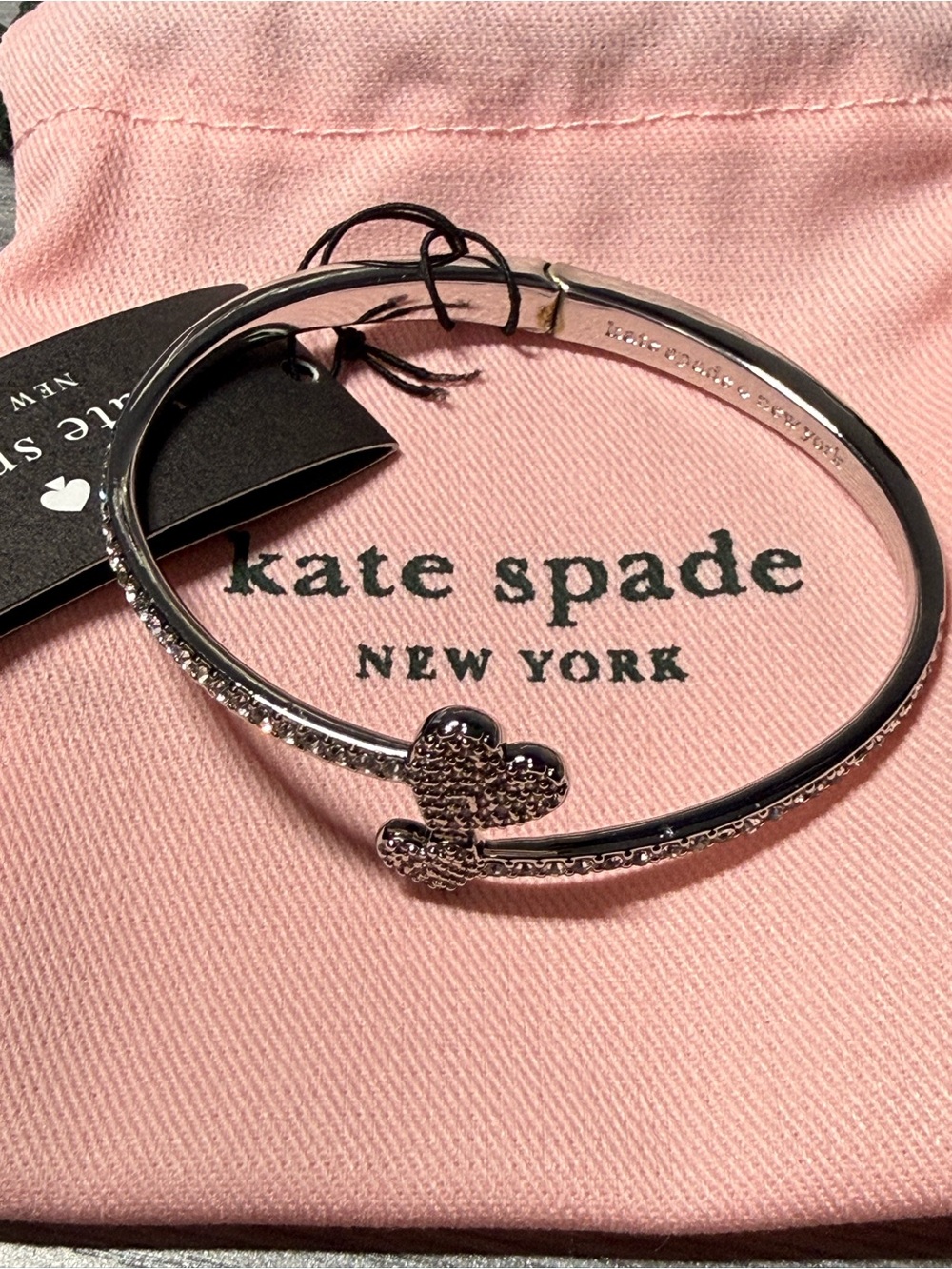 Kate Spade New York Yours Truly Pave Open Cuff Bracelet 7" NWT